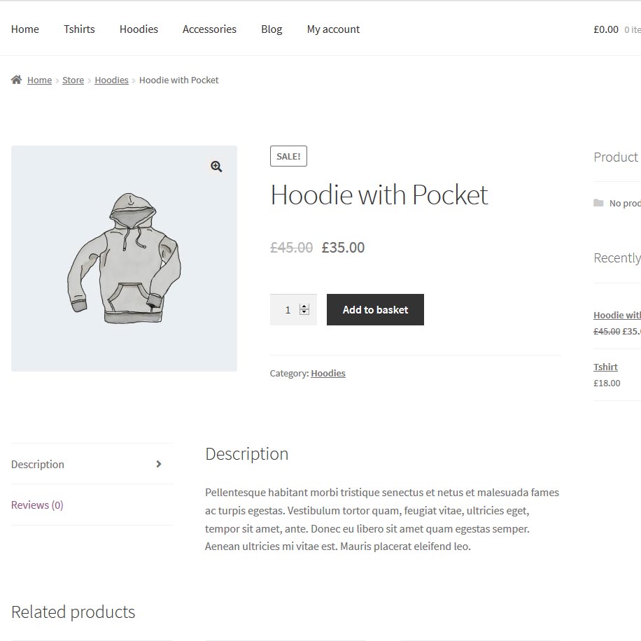 WooCommerce product page